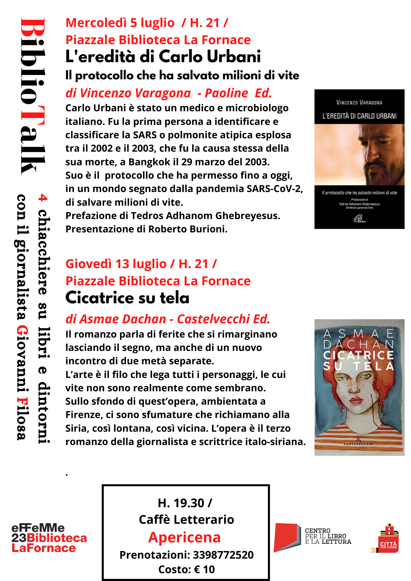 Calendario Luglio eventi Biblioteca La Fornace Moie di Maiolati